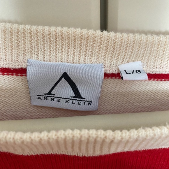 ANNE KLEIN STRIPED SWEATER Sz L. - Picture 8 of 14